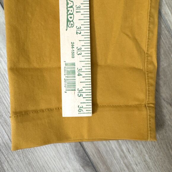NWT Womens Lands End Cropped Straight Leg Pants Mustard Stretch Preppy Dressy 14 - Picture 10 of 12